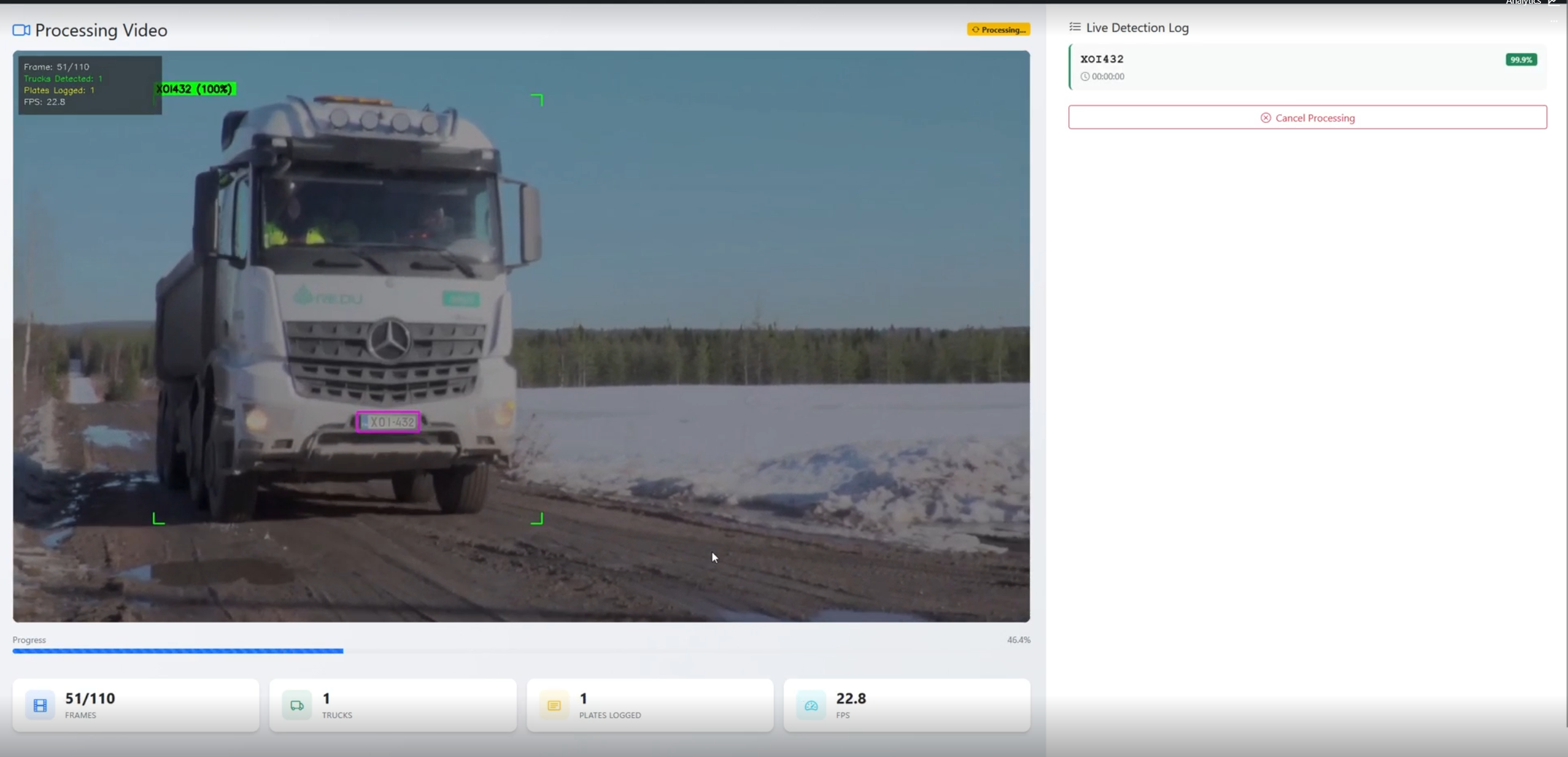 Real-time video processing with AI annotations